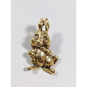 Vintage Camco Gold Tone Bunny Rabbit Easter Lapel Pin Brooch‎ Small